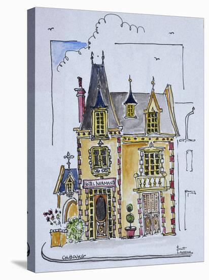 Street view of the Hotel Normandy, Cobourg, Normandy, France-Richard Lawrence-Stretched Canvas