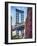 Street View of the  Manhattan Bridge Brooklyn Tower, New York City-George Oze-Framed Photographic Print