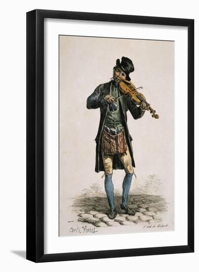 Street Violinist-Antoine Charles Horace Vernet-Framed Giclee Print