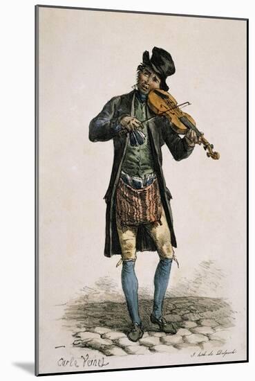 Street Violinist-Antoine Charles Horace Vernet-Mounted Giclee Print