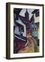 Street with a Church In Kinder-Auguste Macke-Framed Art Print