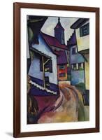 Street with a Church In Kinder-Auguste Macke-Framed Art Print