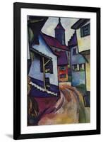 Street with a Church In Kinder-Auguste Macke-Framed Art Print