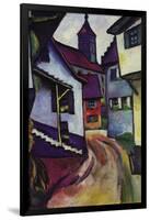 Street with a Church In Kinder-Auguste Macke-Framed Art Print