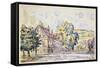 Street with a Frame House in Normandy, C1925-Paul Signac-Framed Stretched Canvas