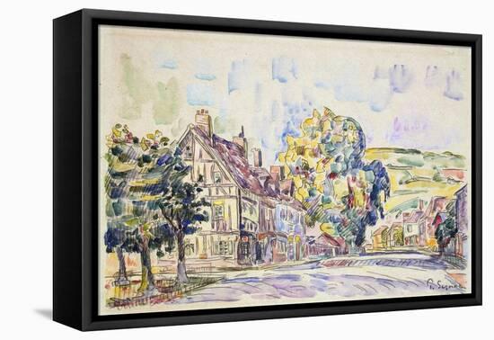 Street with a Frame House in Normandy, C1925-Paul Signac-Framed Stretched Canvas