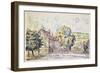 Street with a Frame House in Normandy, C1925-Paul Signac-Framed Giclee Print