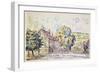 Street with a Frame House in Normandy, C1925-Paul Signac-Framed Giclee Print