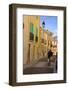 Street with Cyclist, Old Town, Bouzigues, Thau Basin, Herault, Languedoc, France, Europe-Guy Thouvenin-Framed Photographic Print