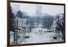 Street with Nuclear Cooling Towers in Background-null-Framed Photographic Print