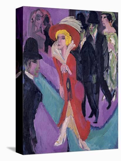 Street with Red Streetwalker, 1914-1925-Ernst Ludwig Kirchner-Stretched Canvas