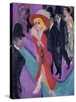 Street with Red Streetwalker, 1914-1925-Ernst Ludwig Kirchner-Stretched Canvas