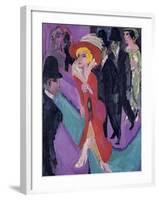 Street with Red Streetwalker, 1914-1925-Ernst Ludwig Kirchner-Framed Giclee Print