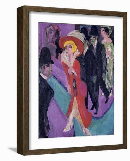 Street with Red Streetwalker, 1914-1925-Ernst Ludwig Kirchner-Framed Giclee Print