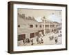 Street with Shops in Yedo, Near Edo, 1876, Japanese Civilization, Meiji Period, 1868-1912-null-Framed Giclee Print