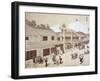 Street with Shops in Yedo, Near Edo, 1876, Japanese Civilization, Meiji Period, 1868-1912-null-Framed Giclee Print