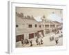 Street with Shops in Yedo, Near Edo, 1876, Japanese Civilization, Meiji Period, 1868-1912-null-Framed Giclee Print