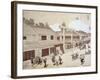 Street with Shops in Yedo, Near Edo, 1876, Japanese Civilization, Meiji Period, 1868-1912-null-Framed Giclee Print