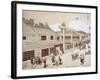 Street with Shops in Yedo, Near Edo, 1876, Japanese Civilization, Meiji Period, 1868-1912-null-Framed Giclee Print