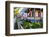 Street with Victorian Style Houses w Cape May, New Jersey-George Oze-Framed Photographic Print