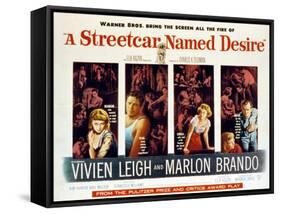 Streetcar Named Desire, Vivien Leigh, Marlon Brando, Kim Hunter, Karl Malden, 1951-null-Framed Stretched Canvas