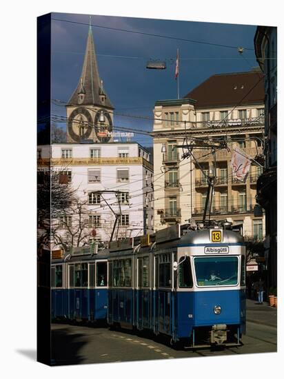 Streetcar, Zurich, Switzerland-Walter Bibikow-Stretched Canvas