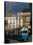 Streetcar, Zurich, Switzerland-Walter Bibikow-Stretched Canvas