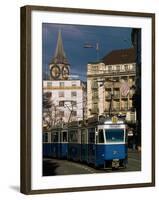 Streetcar, Zurich, Switzerland-Walter Bibikow-Framed Photographic Print