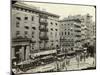 Streetcars outside the Astor House Hotel-W.J. Roege-Mounted Photographic Print