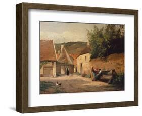 Streetcorner in the Village-Camille Pissarro-Framed Giclee Print