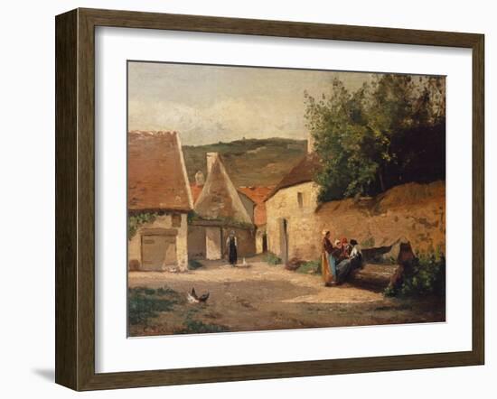 Streetcorner in the Village-Camille Pissarro-Framed Giclee Print