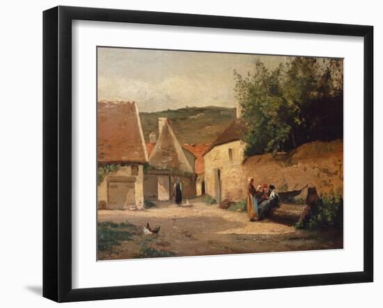 Streetcorner in the Village-Camille Pissarro-Framed Giclee Print