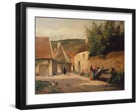 Streetcorner in the Village-Camille Pissarro-Framed Giclee Print