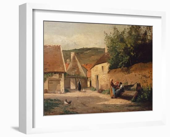 Streetcorner in the Village-Camille Pissarro-Framed Giclee Print