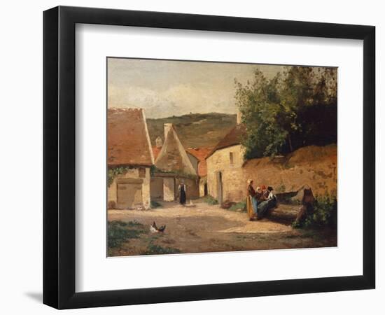 Streetcorner in the Village-Camille Pissarro-Framed Premium Giclee Print