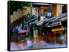 Streets and Shops in Sannen-Zaka, Kyoto, Japan-Frank Carter-Framed Stretched Canvas