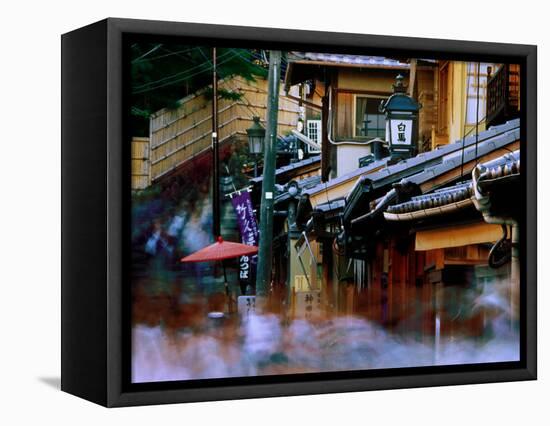 Streets and Shops in Sannen-Zaka, Kyoto, Japan-Frank Carter-Framed Stretched Canvas