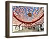 Streets Decorated with Paper Flowers. People Festivities (Festas Do Povo). Campo Maior, Portugal-Mauricio Abreu-Framed Photographic Print