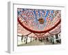 Streets Decorated with Paper Flowers. People Festivities (Festas Do Povo). Campo Maior, Portugal-Mauricio Abreu-Framed Photographic Print