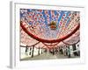 Streets Decorated with Paper Flowers. People Festivities (Festas Do Povo). Campo Maior, Portugal-Mauricio Abreu-Framed Photographic Print