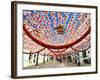 Streets Decorated with Paper Flowers. People Festivities (Festas Do Povo). Campo Maior, Portugal-Mauricio Abreu-Framed Photographic Print