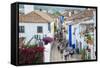 Streets, Obidos, Estremadura, Portugal, Europe-G and M Therin-Weise-Framed Stretched Canvas