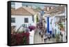 Streets, Obidos, Estremadura, Portugal, Europe-G and M Therin-Weise-Framed Stretched Canvas