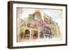 Streets of Old Amsterdam Made in Artistic Watercolor Style-Timofeeva Maria-Framed Art Print