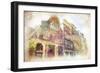 Streets of Old Amsterdam Made in Artistic Watercolor Style-Timofeeva Maria-Framed Art Print