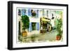 Streets of Old Montmartre (Paris)- Watercolor Style-Maugli-l-Framed Art Print