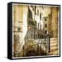 Streets Of Old Venice -Picture In Retro Style-Maugli-l-Framed Stretched Canvas