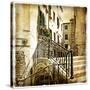 Streets Of Old Venice -Picture In Retro Style-Maugli-l-Stretched Canvas