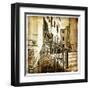 Streets Of Old Venice -Picture In Retro Style-Maugli-l-Framed Art Print