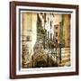 Streets Of Old Venice -Picture In Retro Style-Maugli-l-Framed Art Print